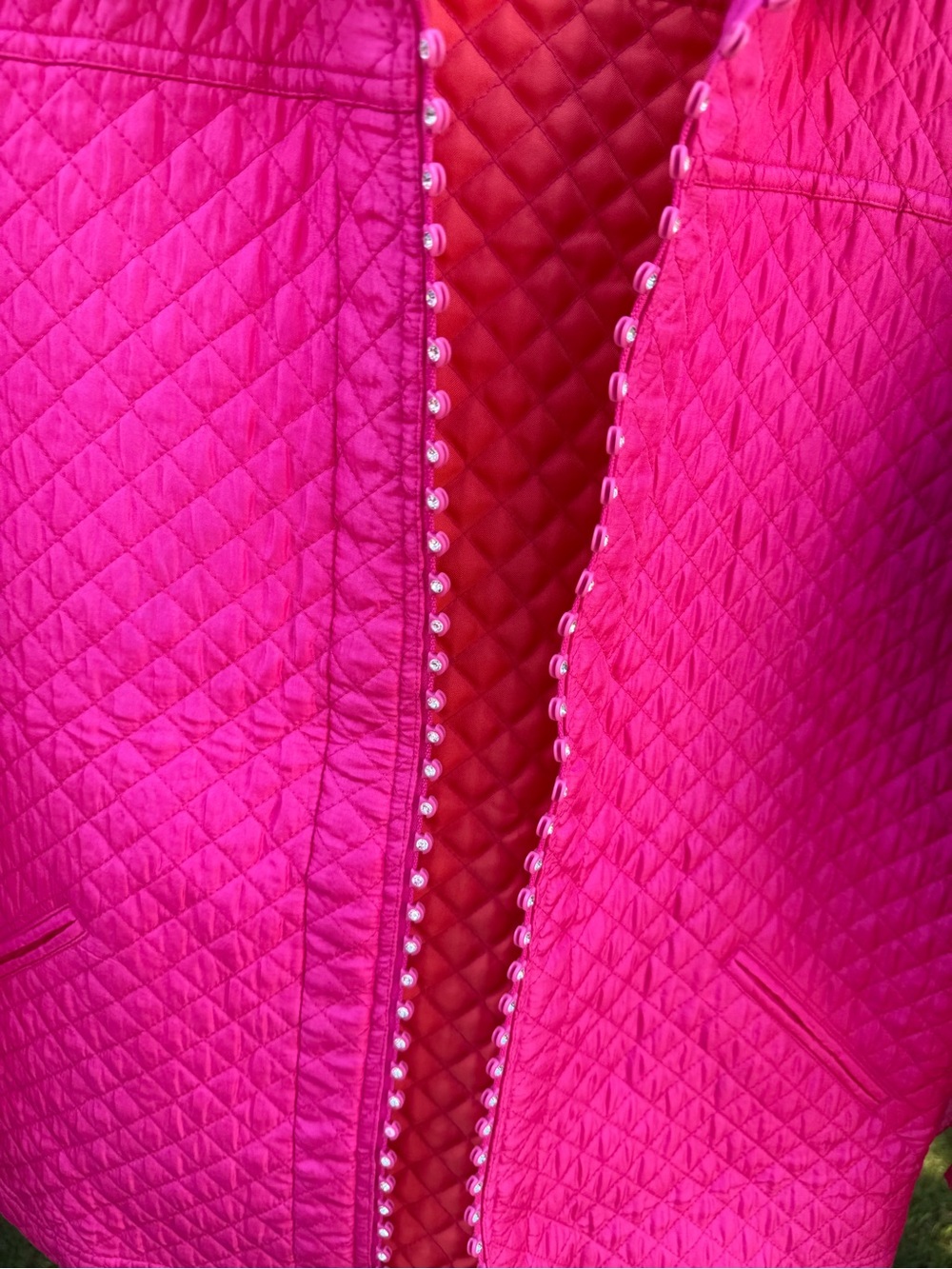 Quacker Factory Hot Pink Quilted Zip-Front Puffer Jacket - Picture 3 of 6